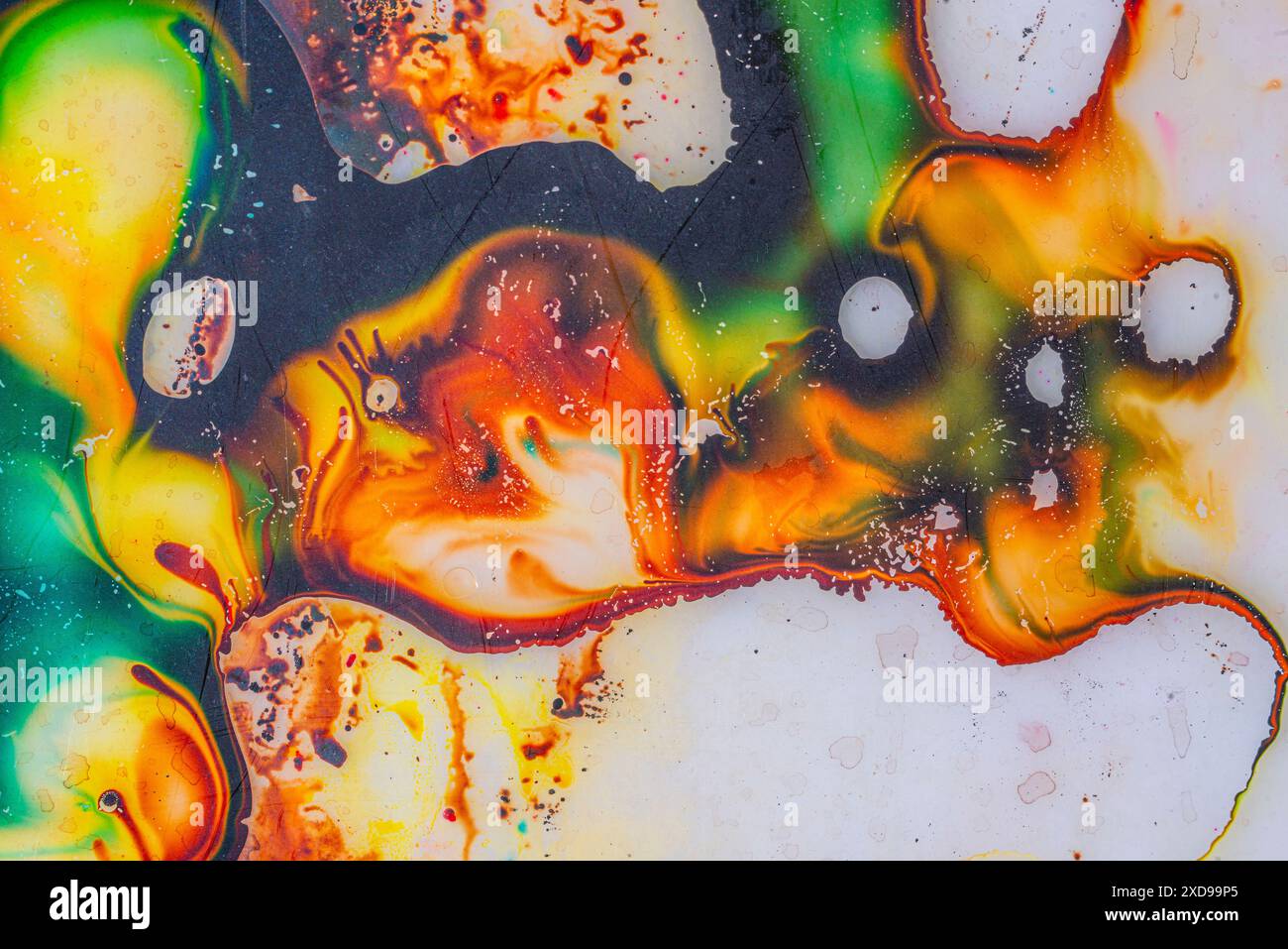 Image of the colored splashes in abstract shape, on white background Stock Photo
