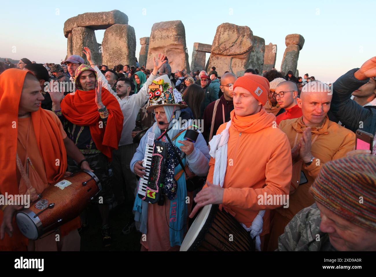 Salisbury, England, UK. 21st June, 2024. Hare Krishna devotees