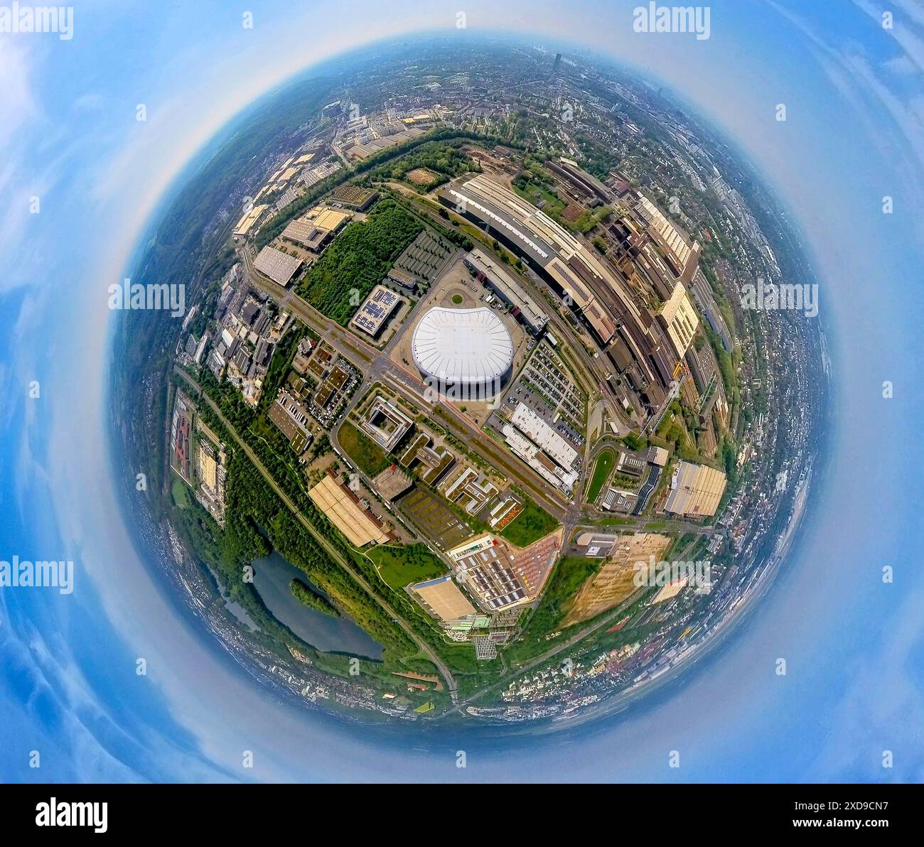 Germa View Aerial view, PSD Bank Dome multifunctional hall for events, concerts ...
