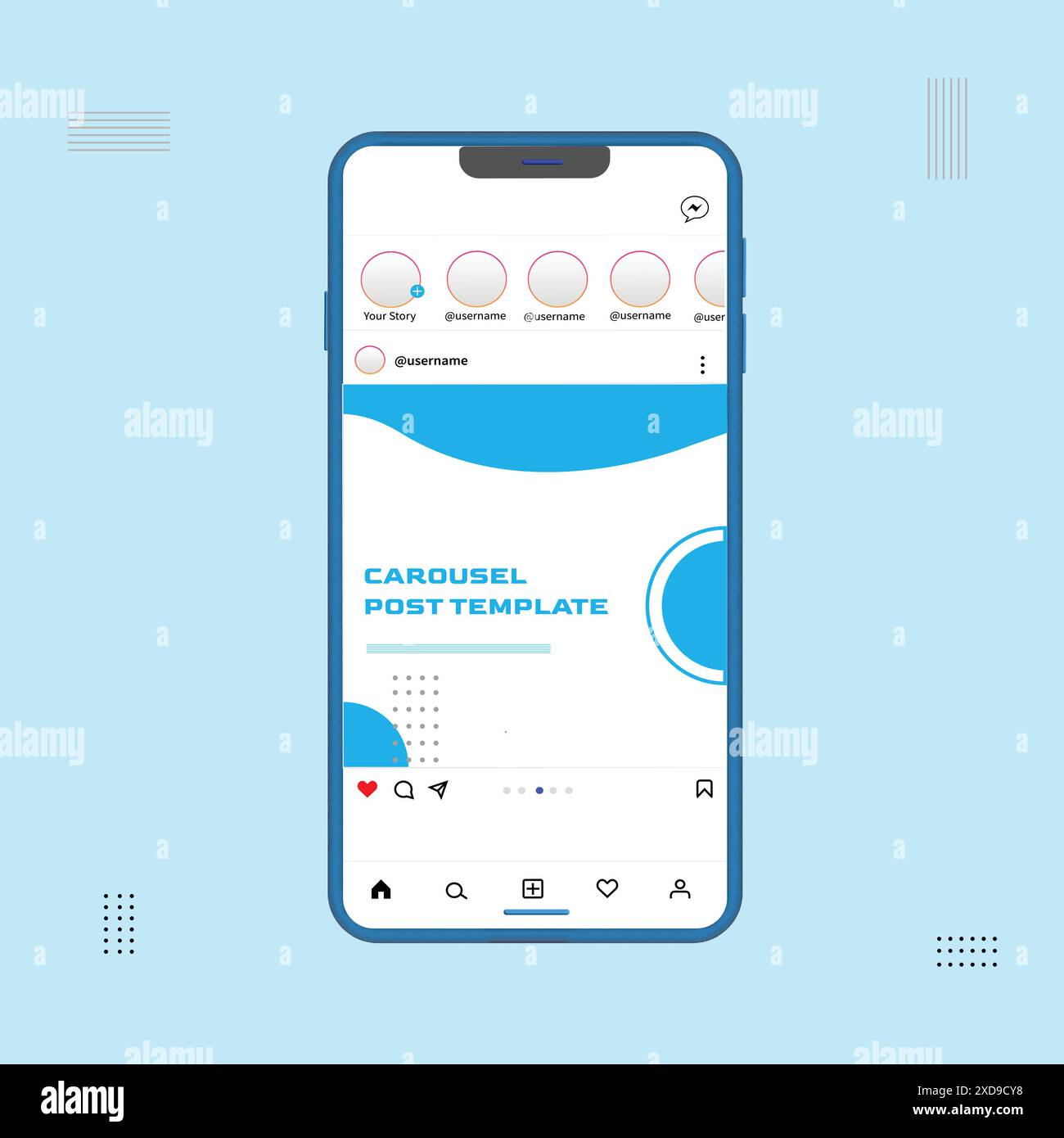 Social media carousel post template Stock Vector