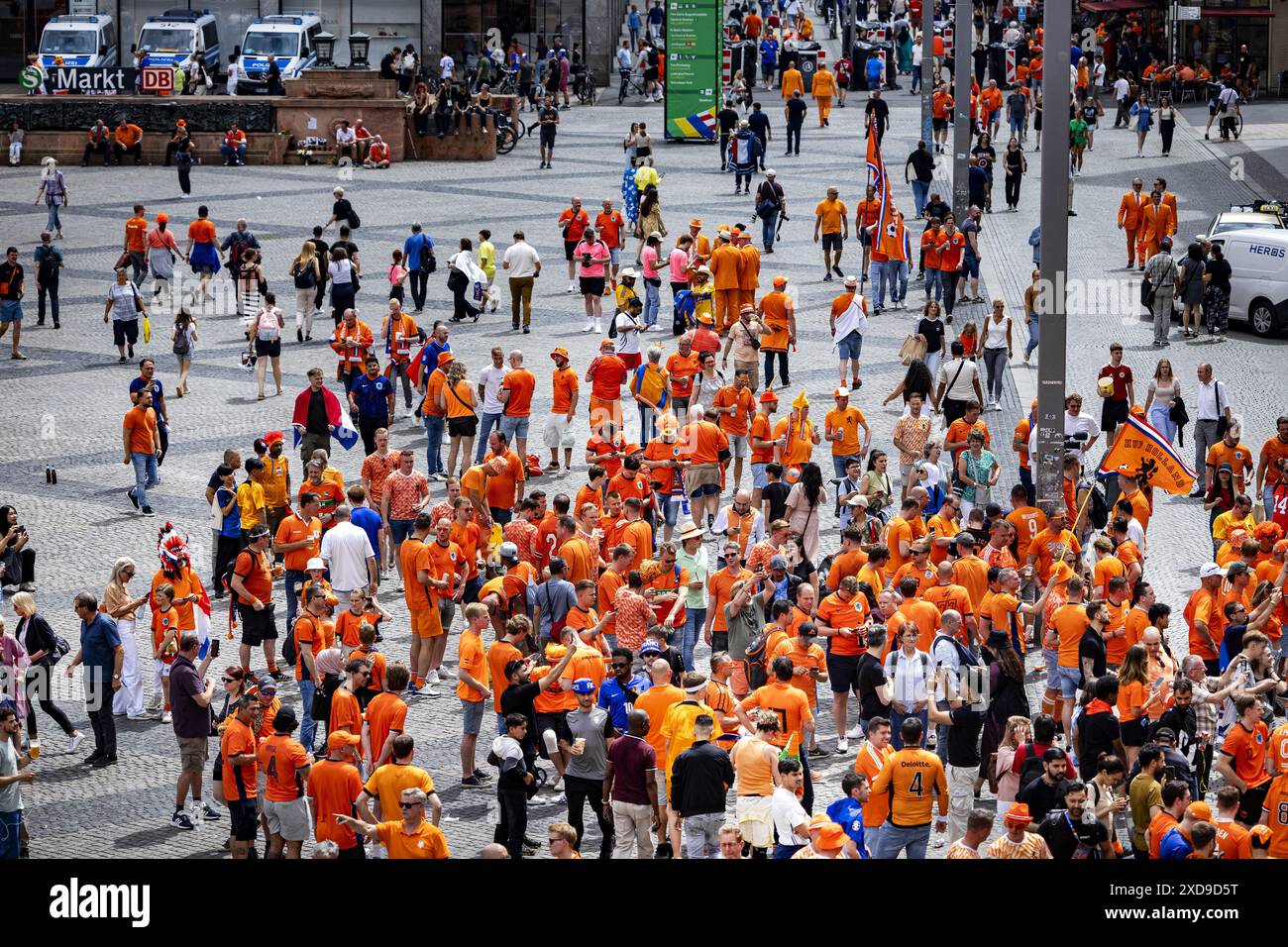 LEIPZIG - 21/06/2024, Dutch fans on the day before the second match at ...