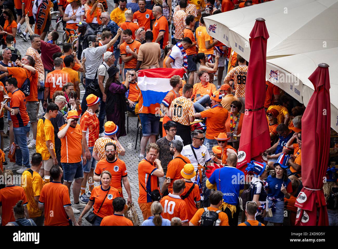LEIPZIG - 21/06/2024, Dutch fans on the day before the second match at ...