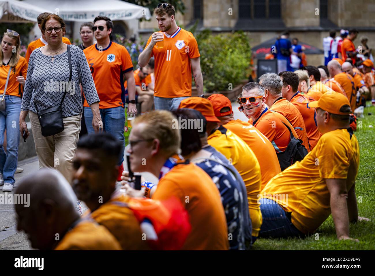LEIPZIG - Dutch fans on the day before the second match at the European ...