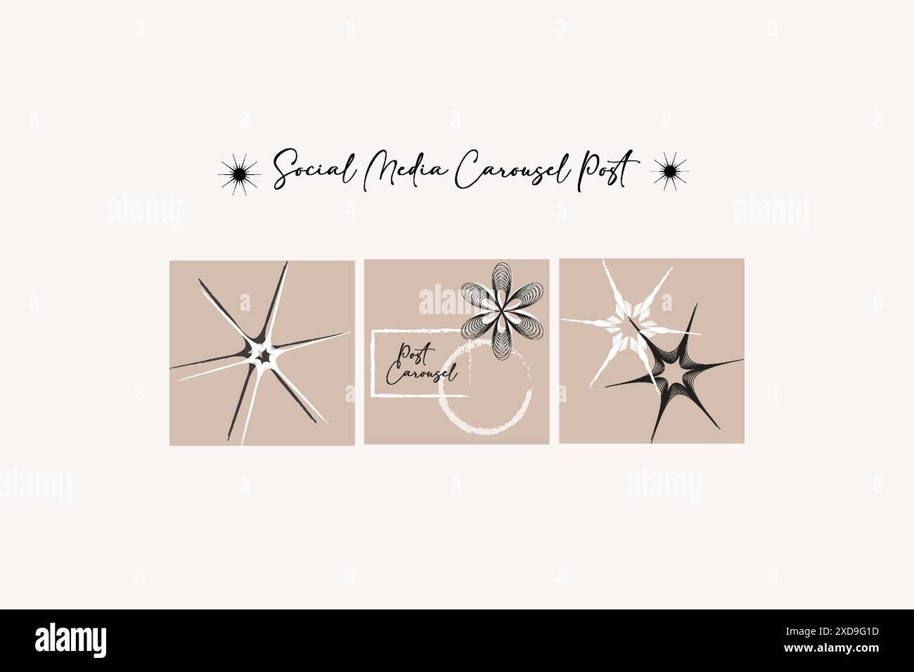 Social media carousel post template Stock Vector