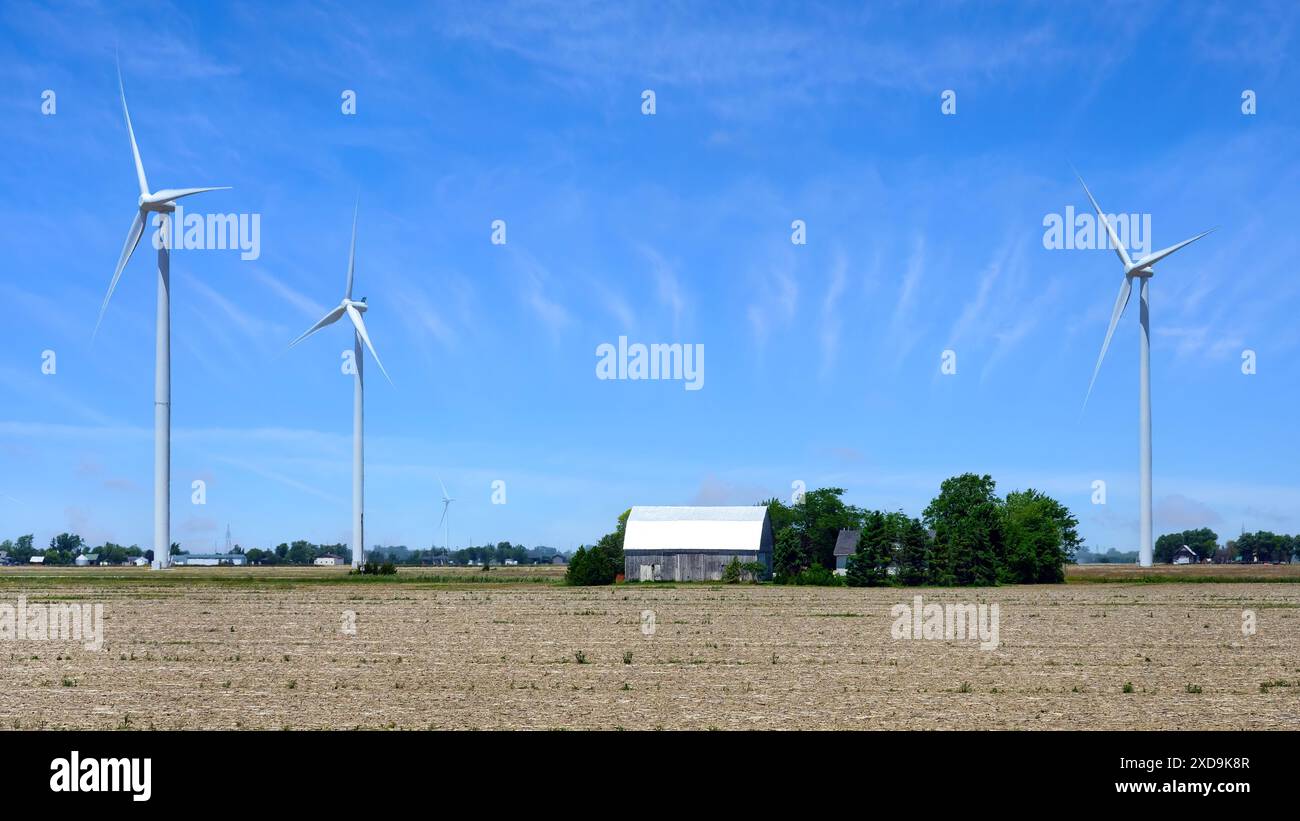 Wind turbine generator in Ontario, Canada Stock Photo