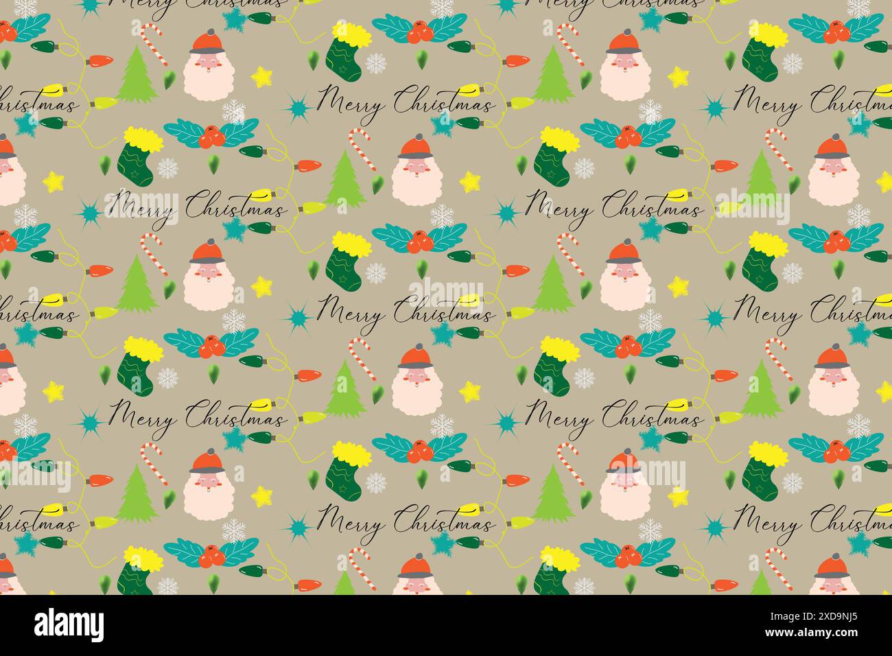 Merry christmas and happy new year pattern background Stock Vector