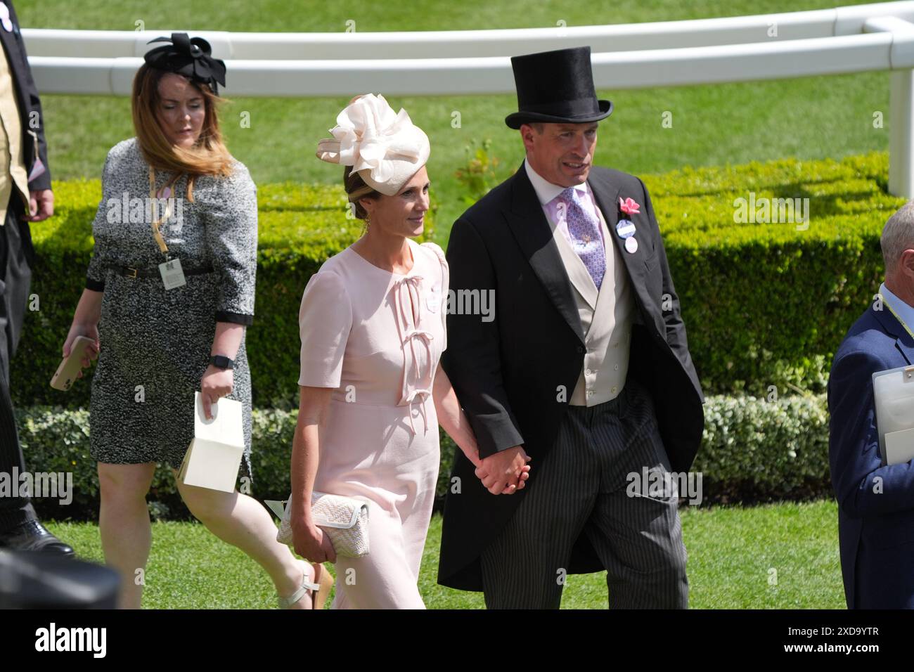 Harriet Sperling (centre) and Peter Phillips during day four of Royal ...