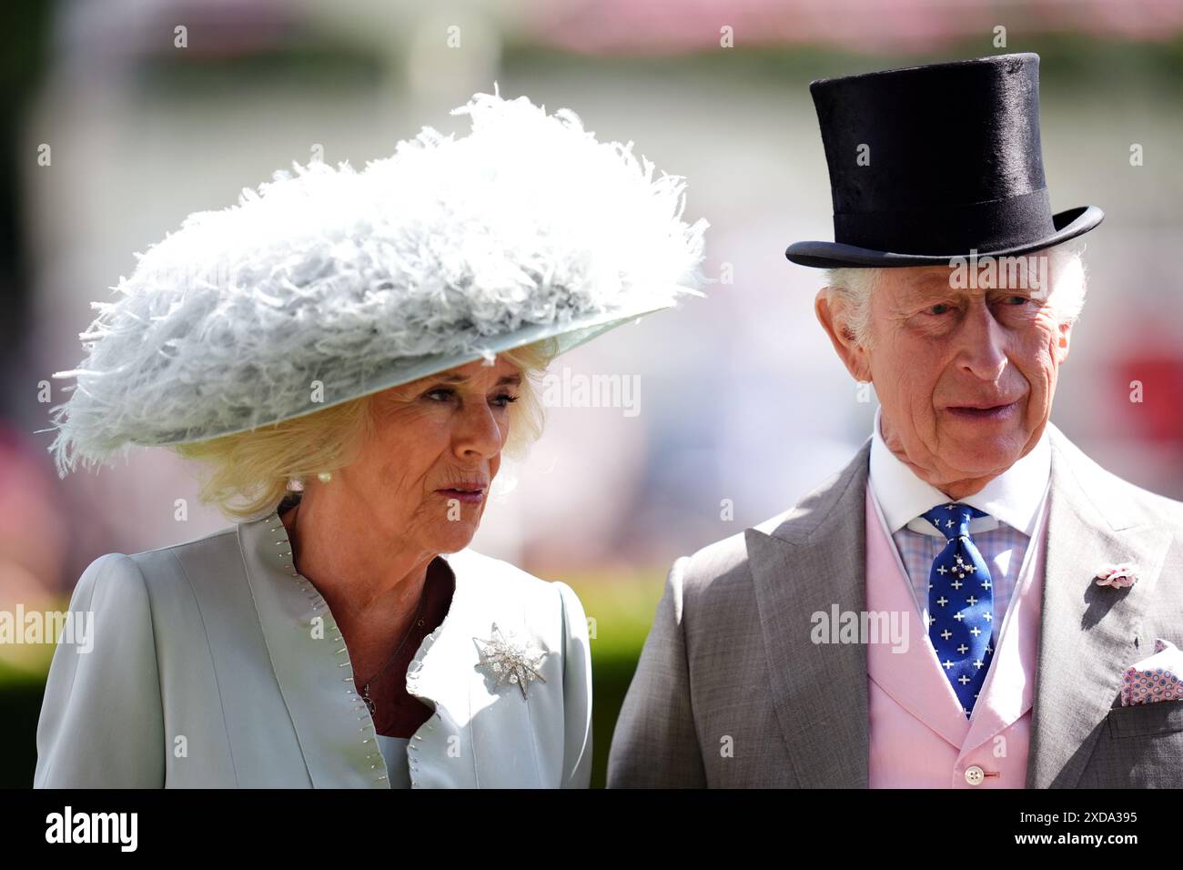 King Charles III and Queen Camilla on day four of Royal Ascot at Ascot ...