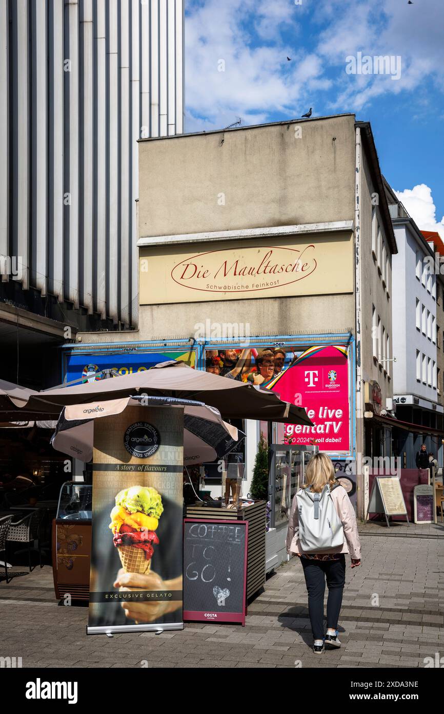 house on the street Am alten Posthof, rear facade of the department store Galeria formerly Karstadt on Breite Strasse, Cologne, Germany. Haus an der S Stock Photo