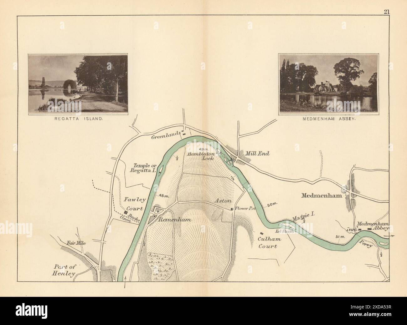 Vintage thames berkshire map hi-res stock photography and images - Alamy