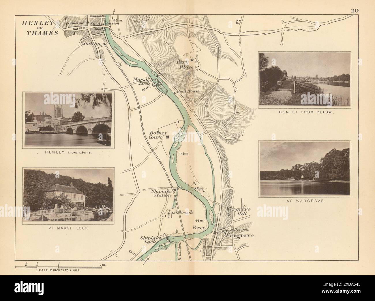 1873 Henry Taunt 2024 Antique Map, The River Thames, Basildon, Hartslock, Whitchurch-on-Thames, Pangbourne, Purley Hall, Oxfordshire, Berkshire