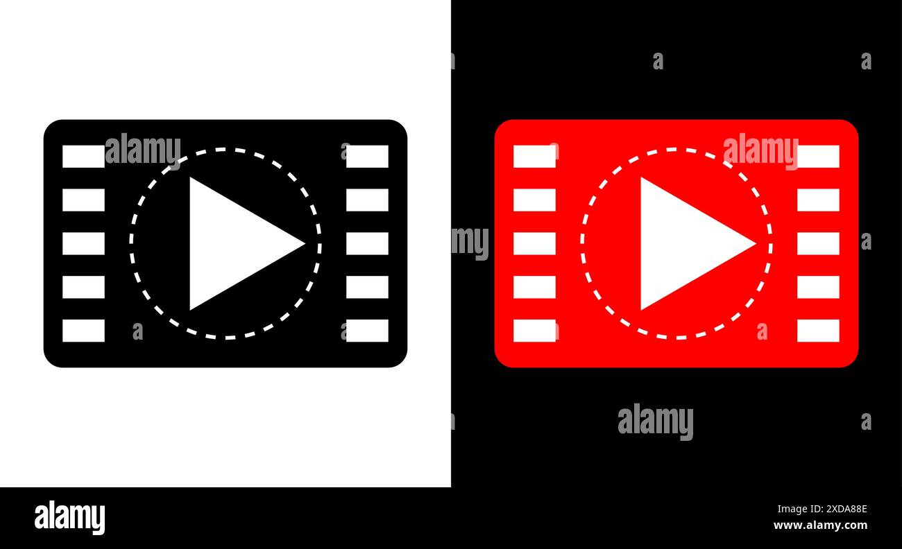 Playback film icon, movie film sign symbol illustration. Stock Vector