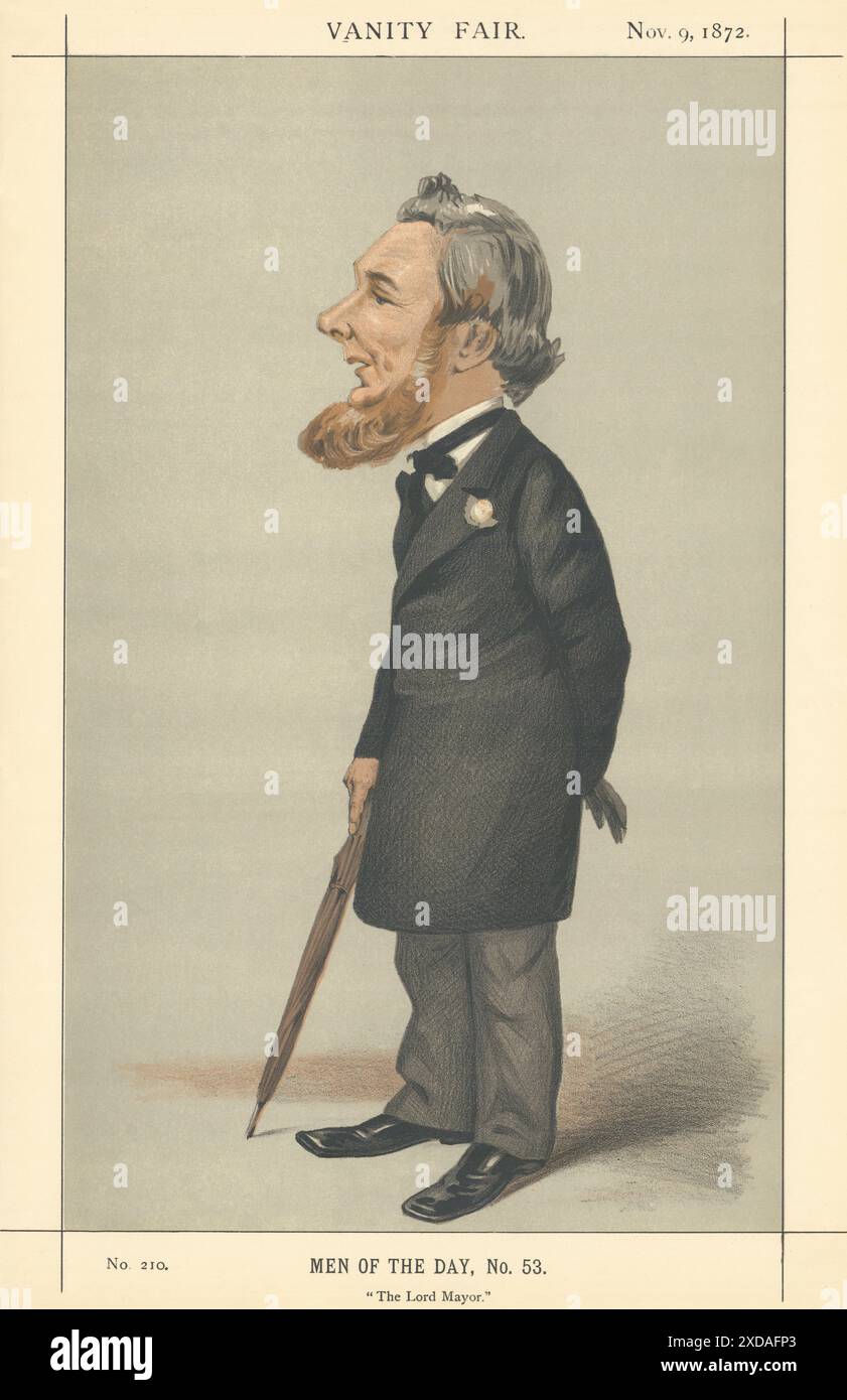 VANITY FAIR SPY CARTOON Sir Sydney Waterlow 'The Lord Mayor'. Cecioni 1872 Stock Photo