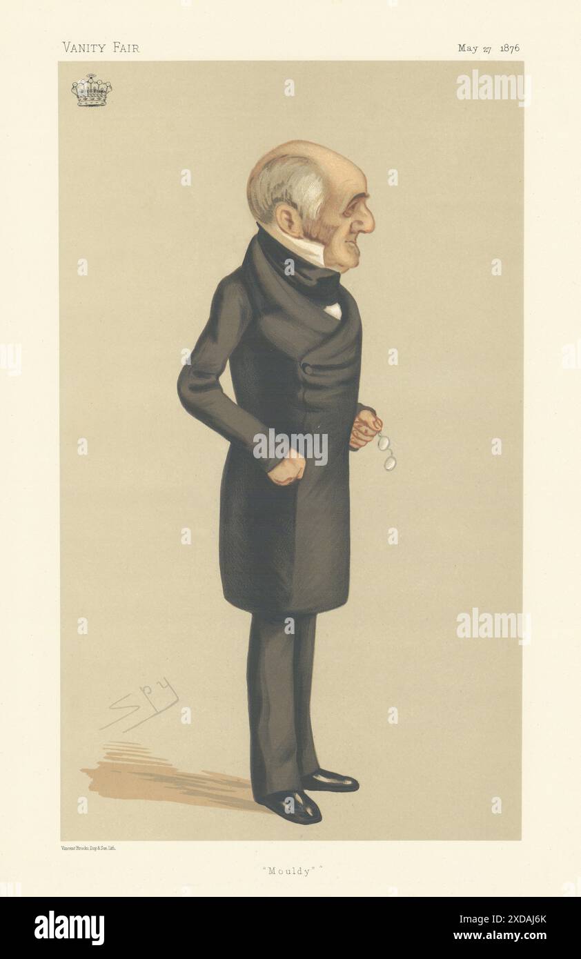 VANITY FAIR SPY CARTOON The Earl of Powis 'Mouldy' Cambs 1876 old print Stock Photo