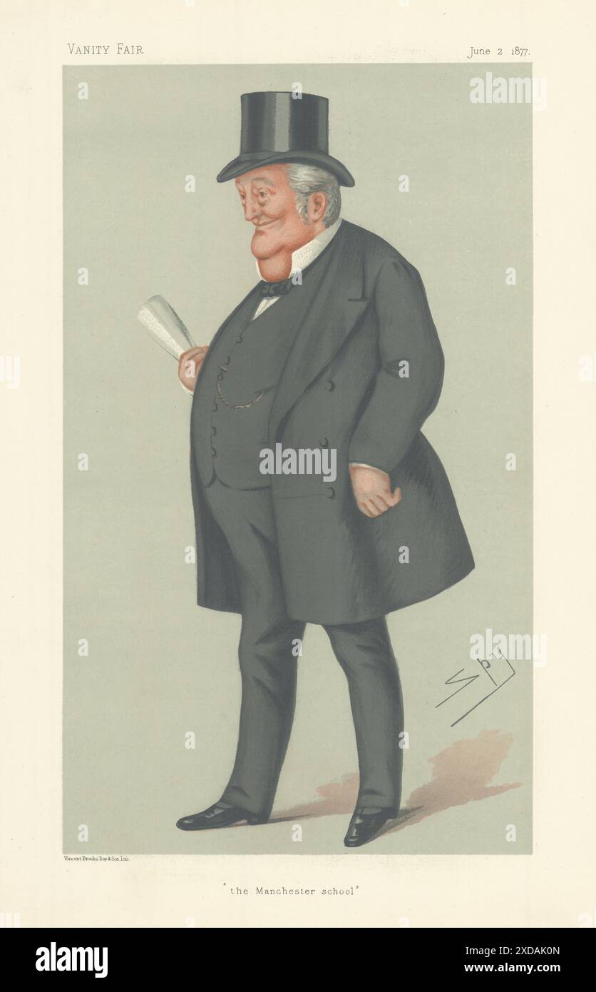 VANITY FAIR SPY CARTOON Thomas Bayley Potter 'the Manchester school' Lancs 1877 Stock Photo