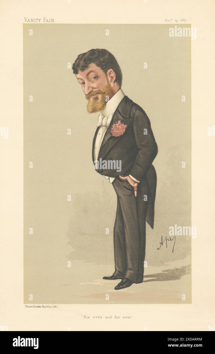 VANITY FAIR SPY CARTOON Paolo Tosti 'For ever & for ever' Music composer 1885 Stock Photo