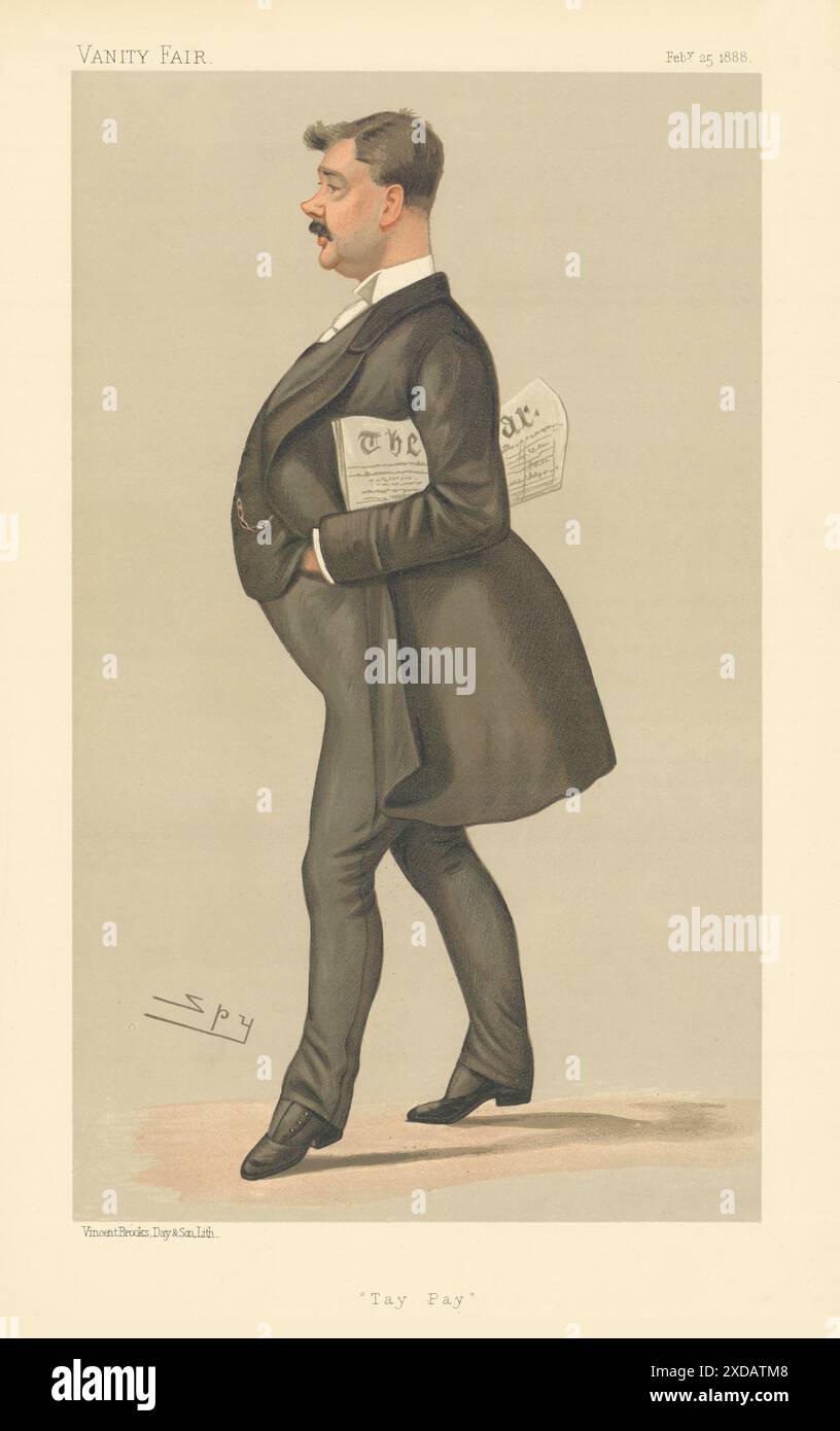 VANITY FAIR SPY CARTOON T.P. O'Connor 'Tay Pay' Irish politician journalist 1888 Stock Photo