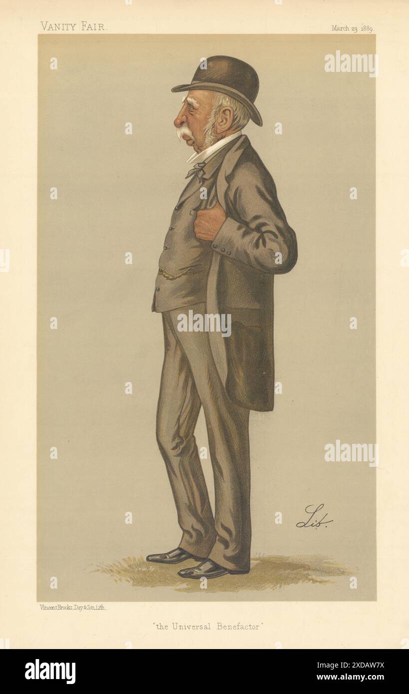 VANITY FAIR SPY CARTOON JT Mackenzie of Kintail 'The Universal Benefactor' 1889 Stock Photo