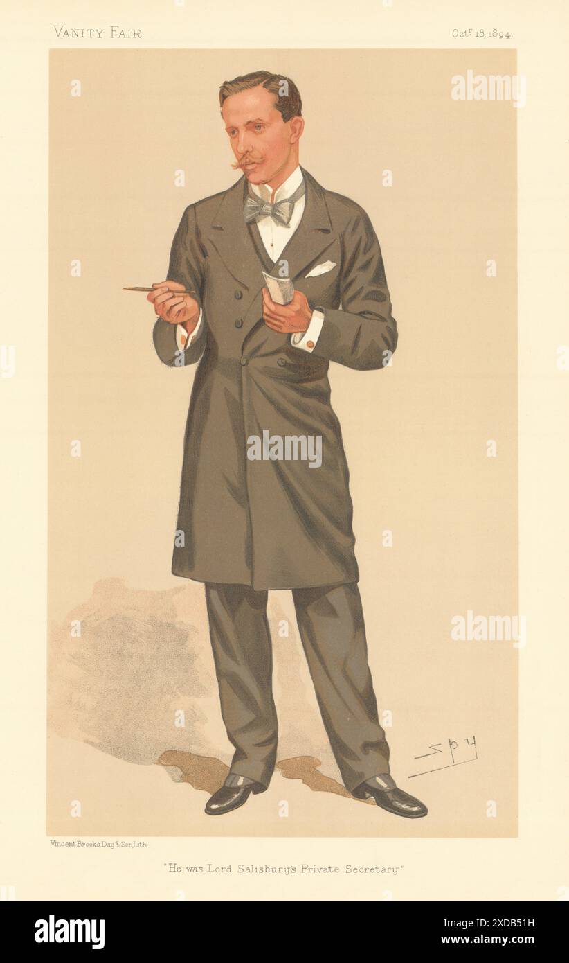 VANITY FAIR SPY CARTOON Schomberg Kerr Mcdonnell 'He was Lord Salisbury's…' 1894 Stock Photo