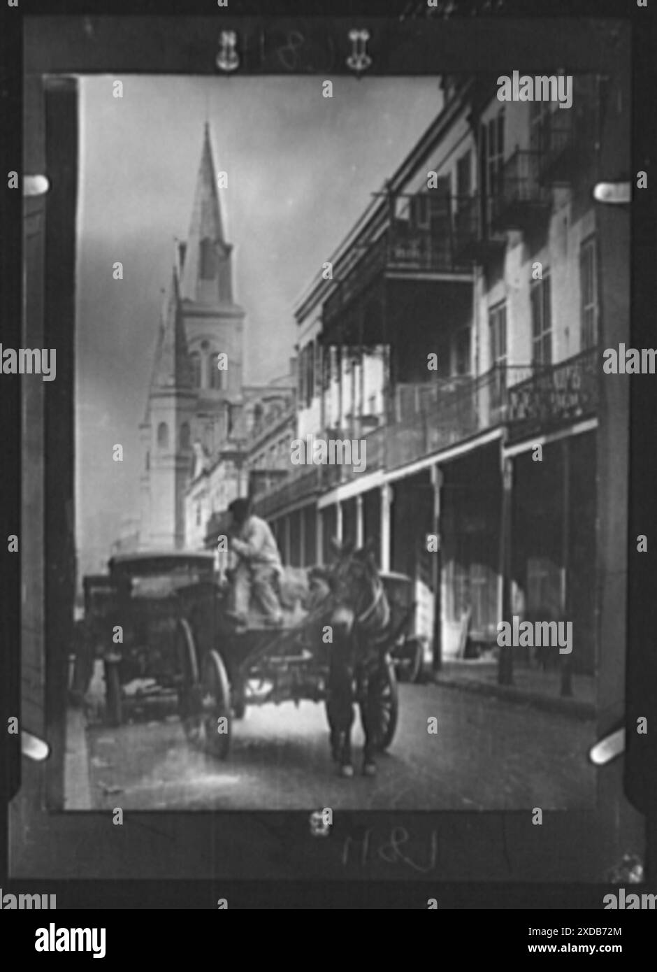 St. Louis Cathedral from Chartres Street, New Orleans. Genthe