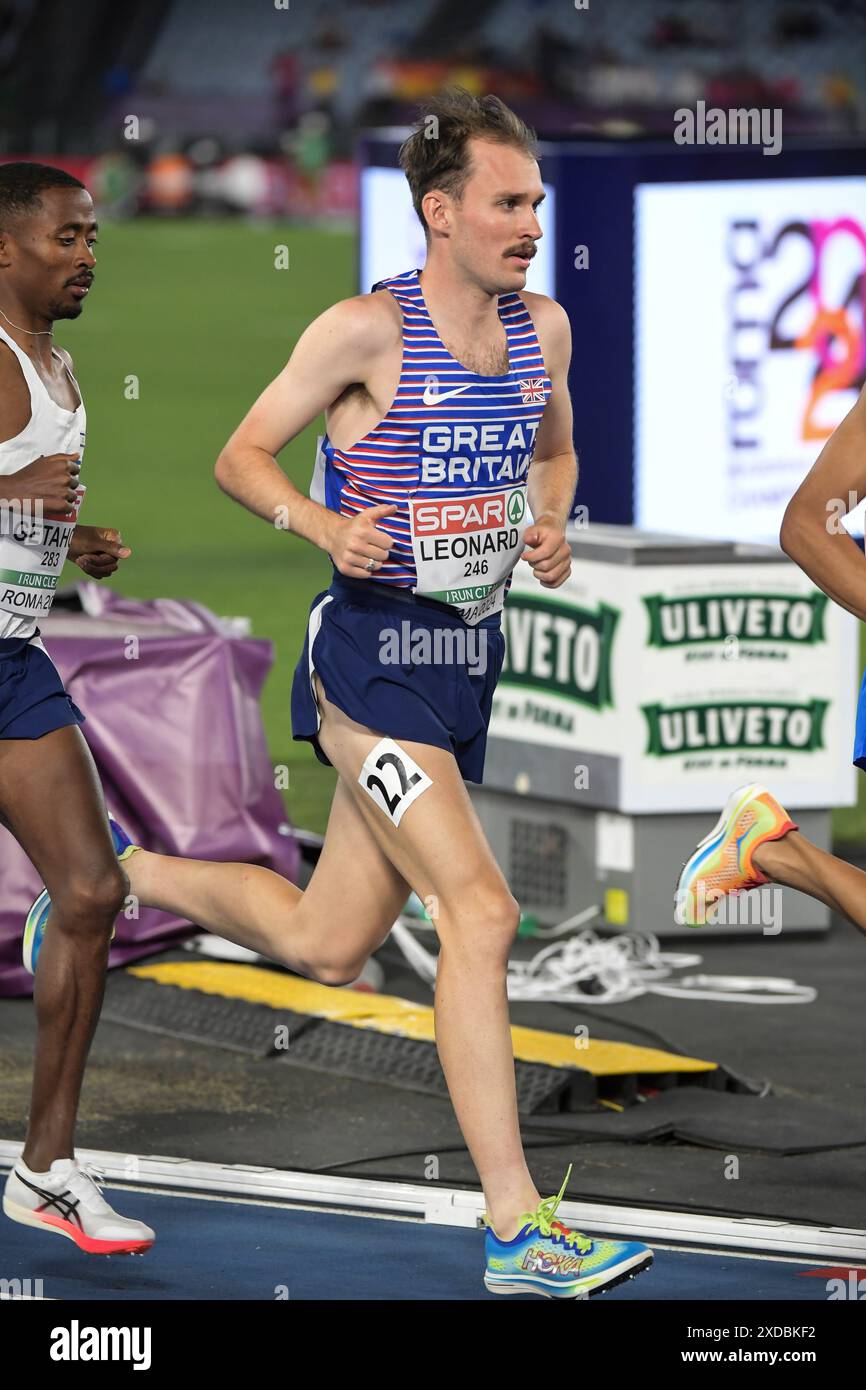 Rory Leonard of Great Britain competing in the men’s 10.000m final at