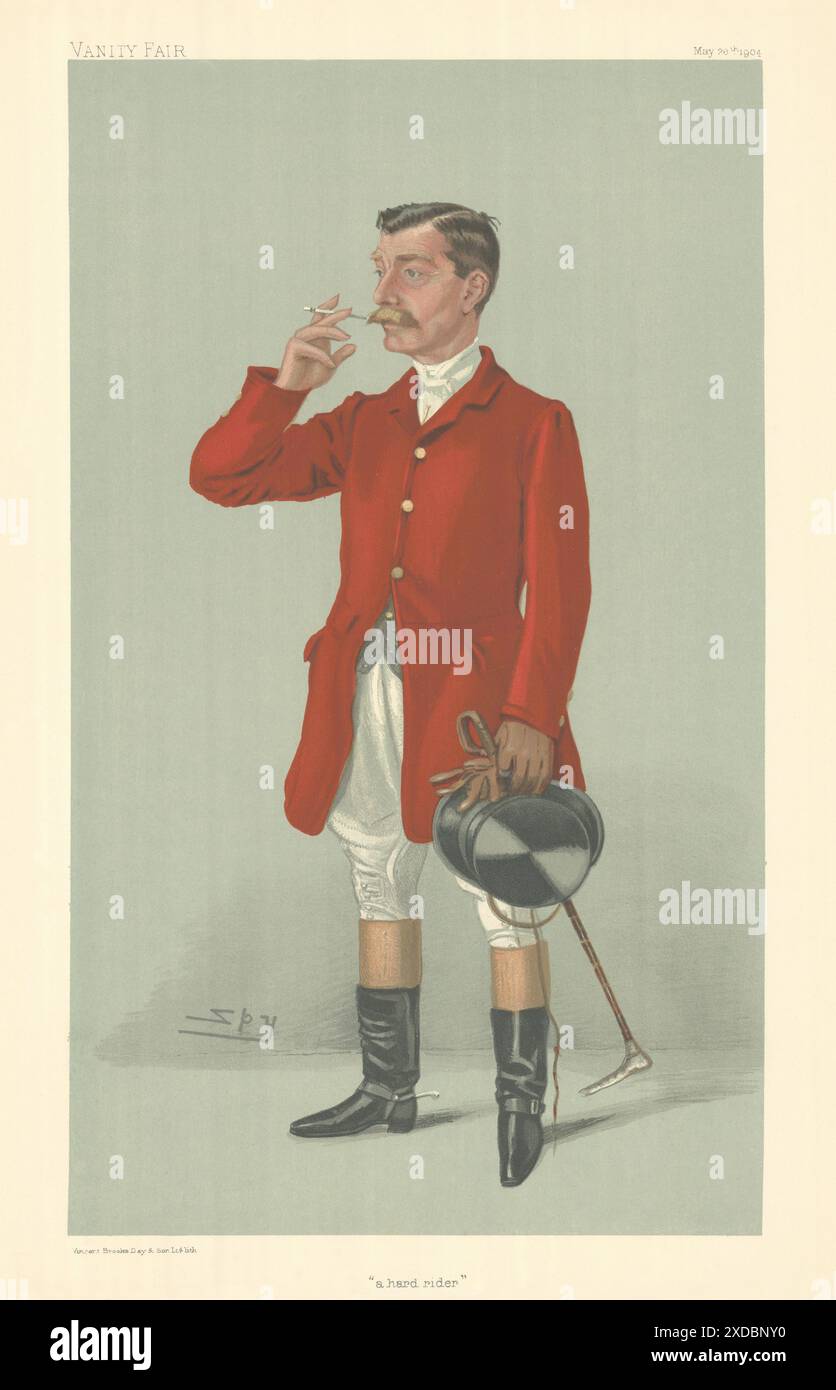VANITY FAIR SPY CARTOON Mr Arthur James 'a hard rider' Fox hunter 1904 ...