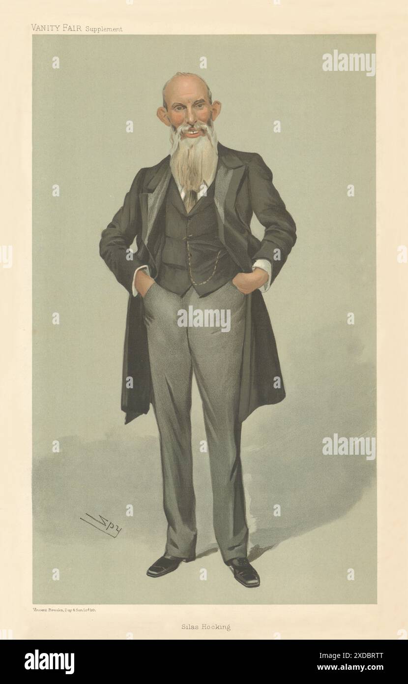 VANITY FAIR SPY CARTOON Silas Hocking. Cornish novelist. Her Benny. Clergy 1906 Stock Photo
