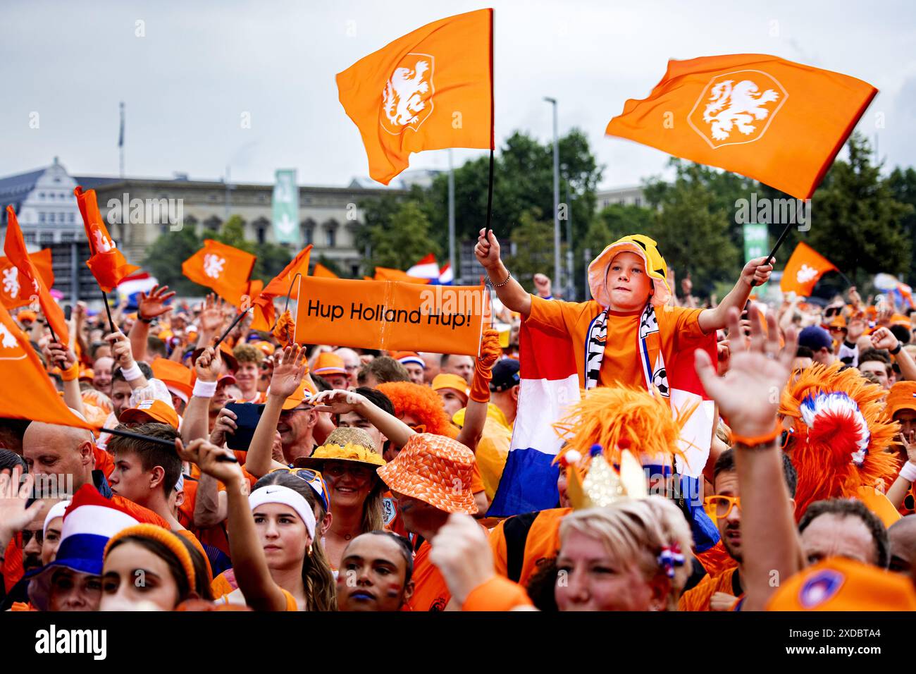 LEIPZIG - Dutch fans on the day before the second match at the European ...