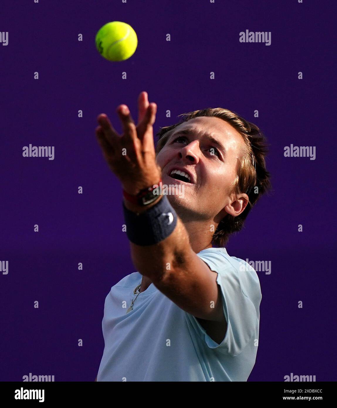 Queens Rinky Sebastian Korda in action against Rinky Hijikata (not pictured) on day ...