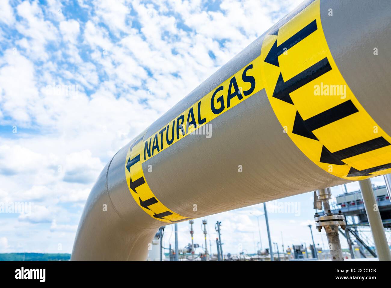 Gas pipeline system with high pressure control. Concept of energy delivery infrastructure Stock
