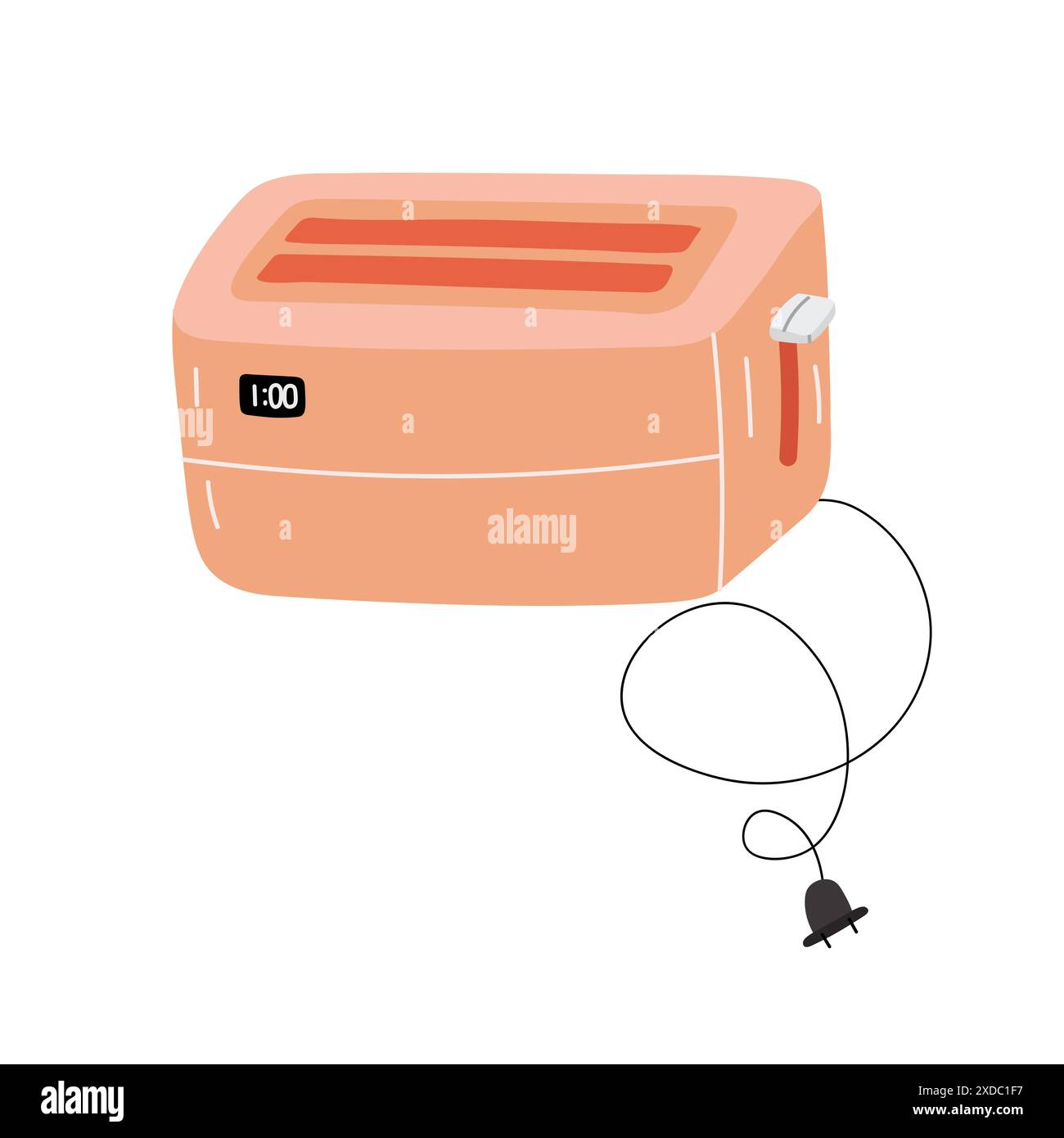 Hand drawn orange toaster. Vector illustration Stock Vector