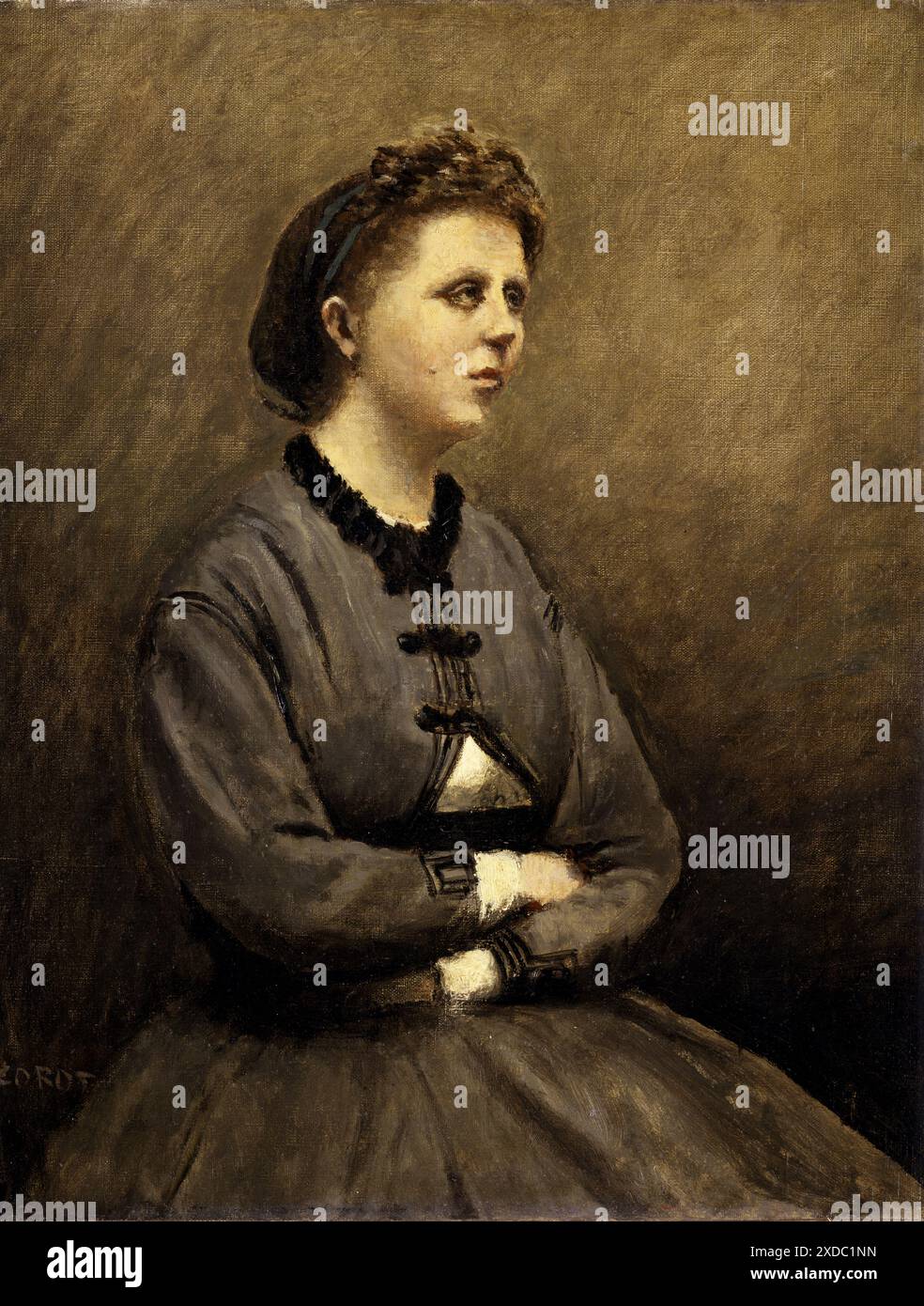 Vintage 1960 Corot “The Letter” Portrait Art Print Vintage 1960 Corot “The Letter” Portrait Art Print