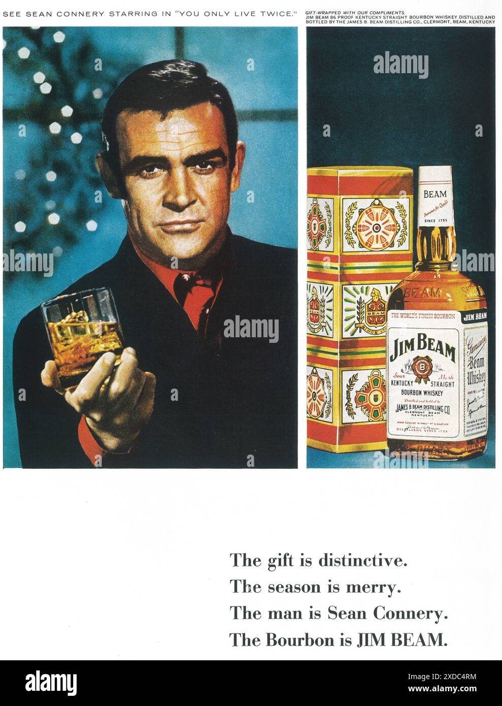 1966 Jim Beam Bourbon Whiskey Ad with Sean Connery Stock Photo Alamy