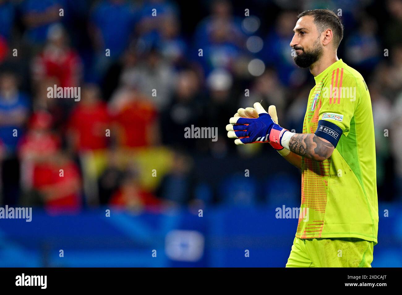 goalkeeper Gianluigi Donnarumma (1) of Italy pictured after a soccer ...