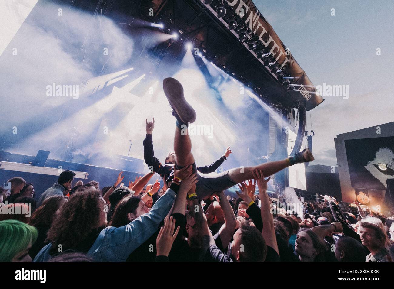 Copenhagen, Denmark. 19th, June 2024. Concert goers seen at a live