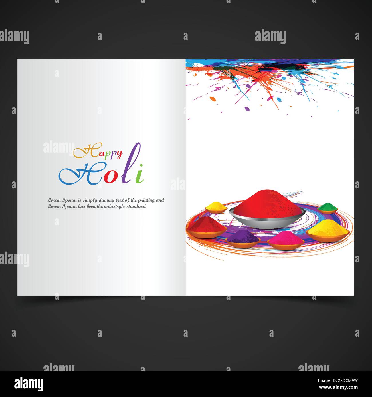 holi festival elements brochure Stock Vector