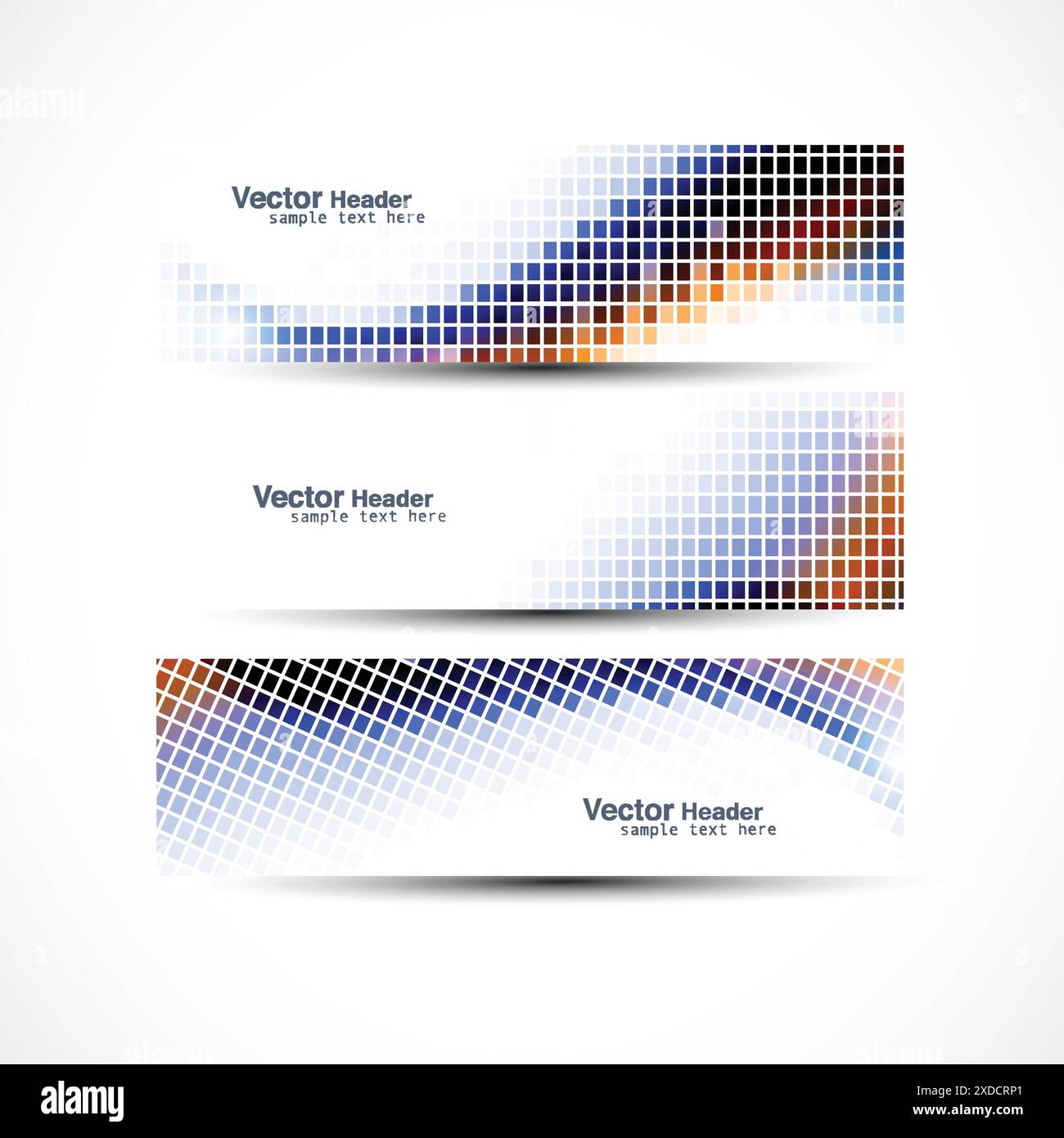 colorful mosaic headers vector design illustration Stock Vector