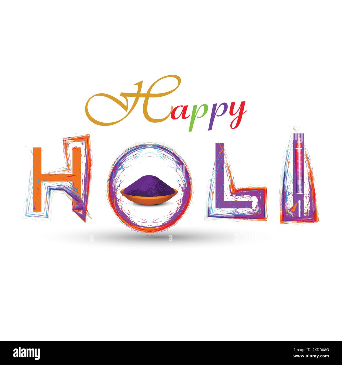 happy holi colorful design Stock Vector