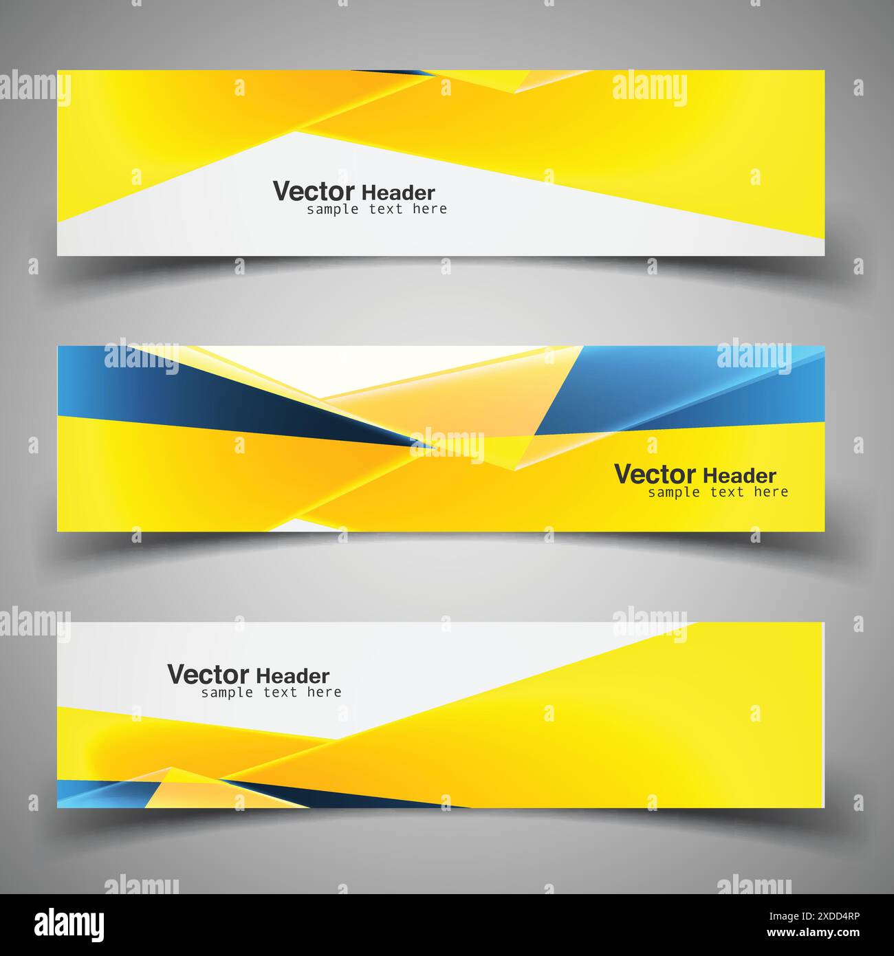 shiny modern yellow headers vector design illustration Stock Vector ...