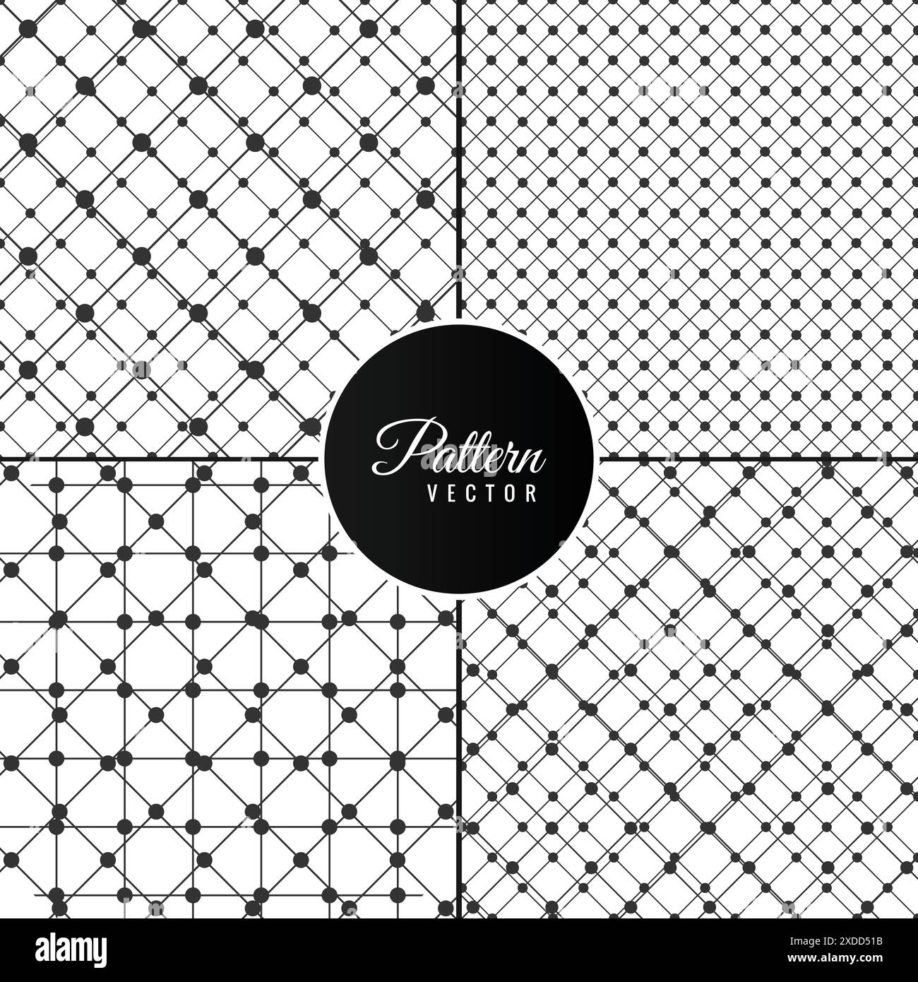 collection patterns with dots stripes vector design illustration Stock ...