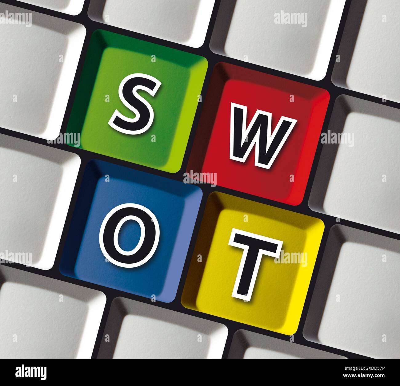 Swot Keys Colorful SWOT Keyboard Keys Business Concept on strategy, innovation ...