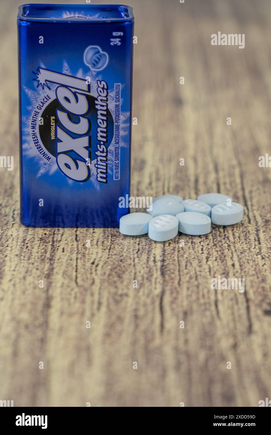 19 June 2024 Calgary Alberta Canada Excel breath mints Stock Photo
