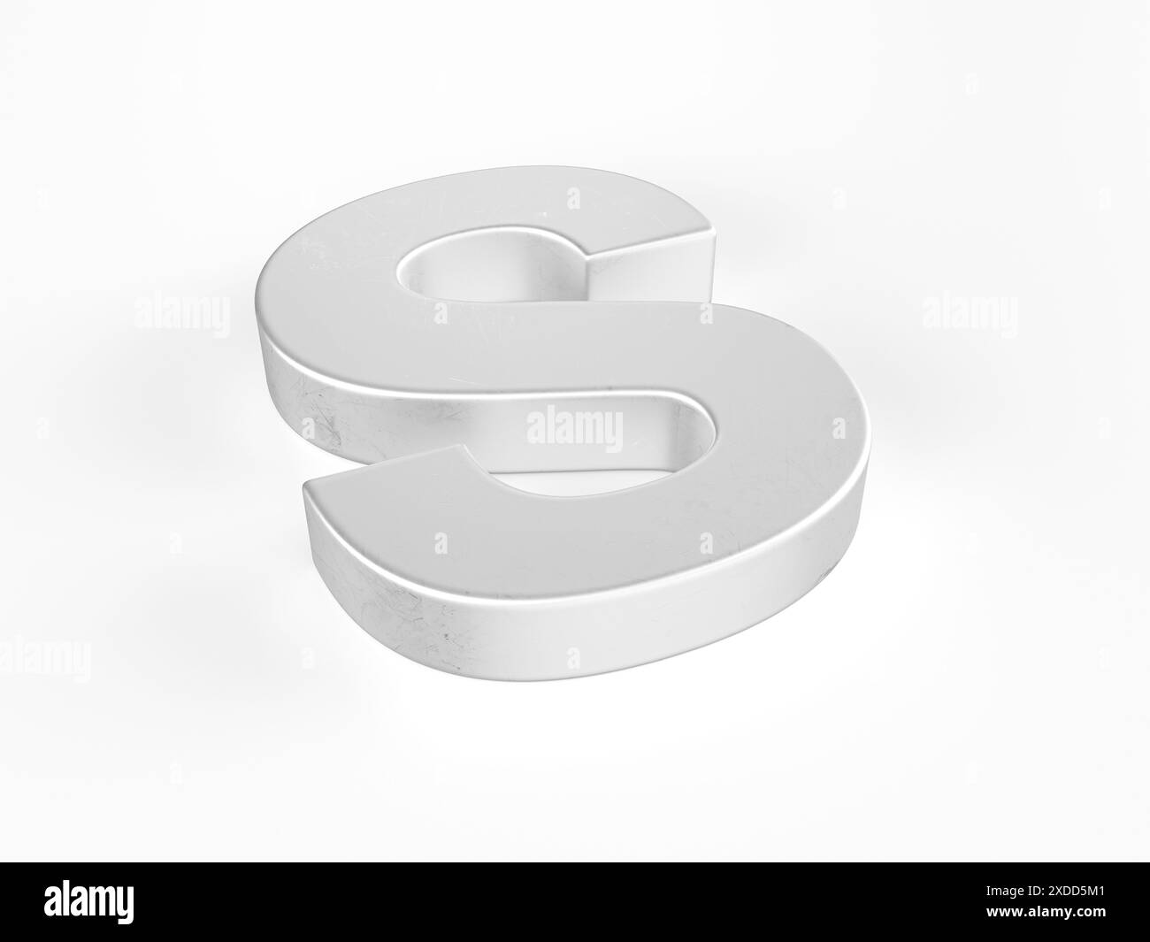 Metal letter S on a white background. 3d illustration Stock Photo - Alamy