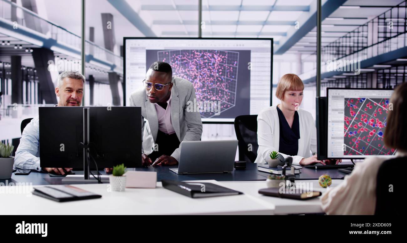 Big Data Science On Desktop Computer. Research Technology Stock Photo