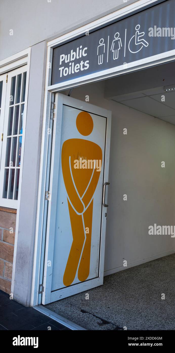 Humorous sign for public toilets in Townsville, Far North Queensland