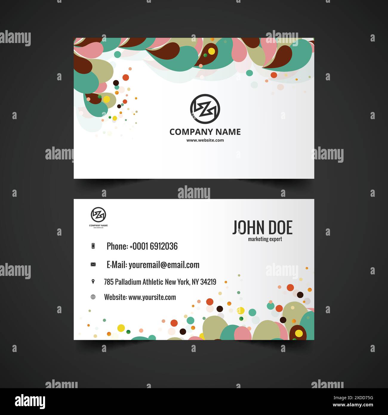colorful modern visiting card vector design illustration Stock Vector ...