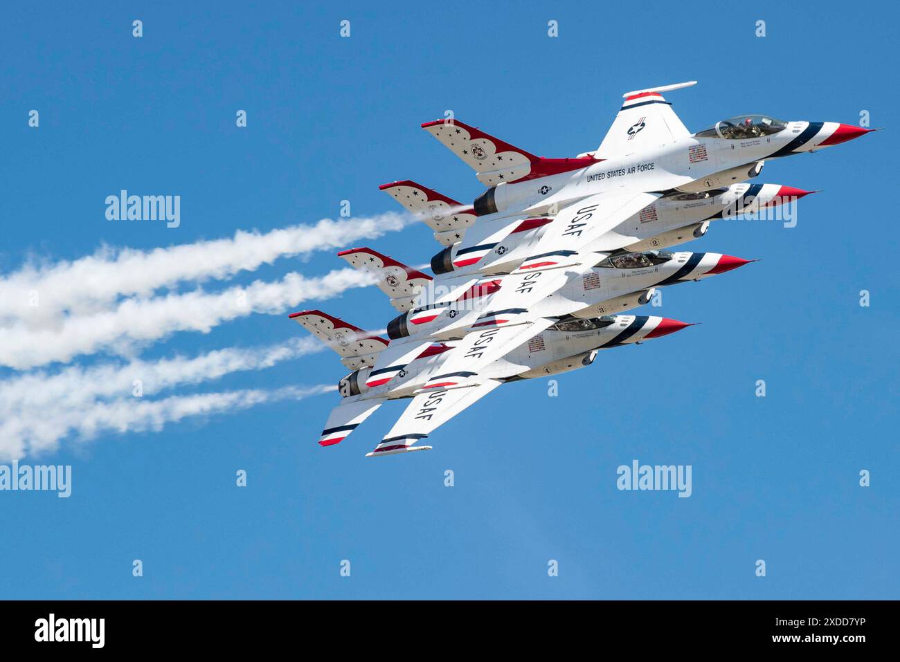 Columbus, Ohio, USA. 16th June, 2024. The U.S. Air Force Thunderbirds perform an aerial