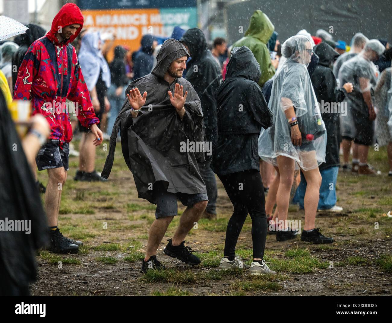 An audience enjoys performance of German duo Milky Chance at the