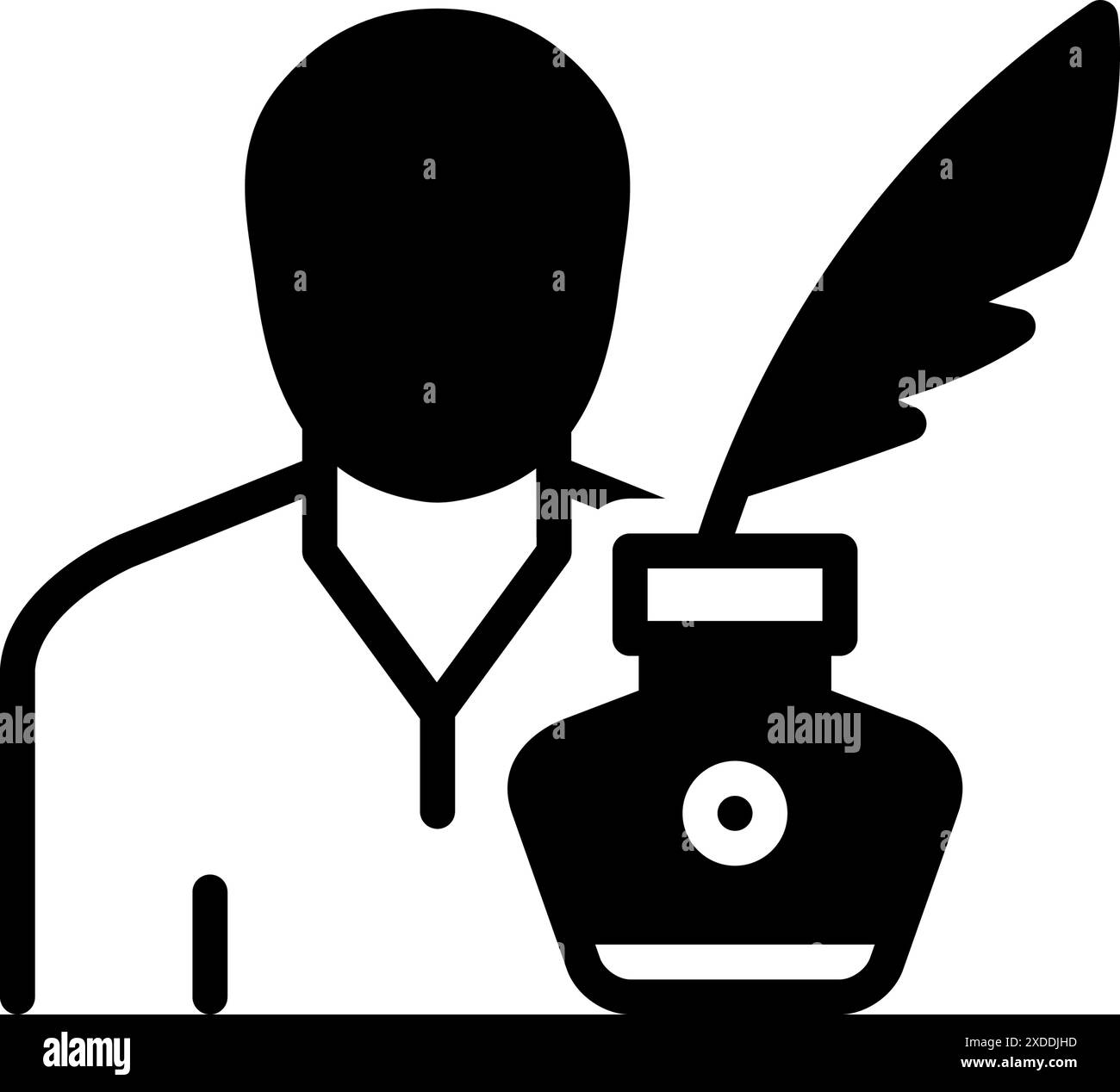 Icon for writer,amanuensis Stock Vector