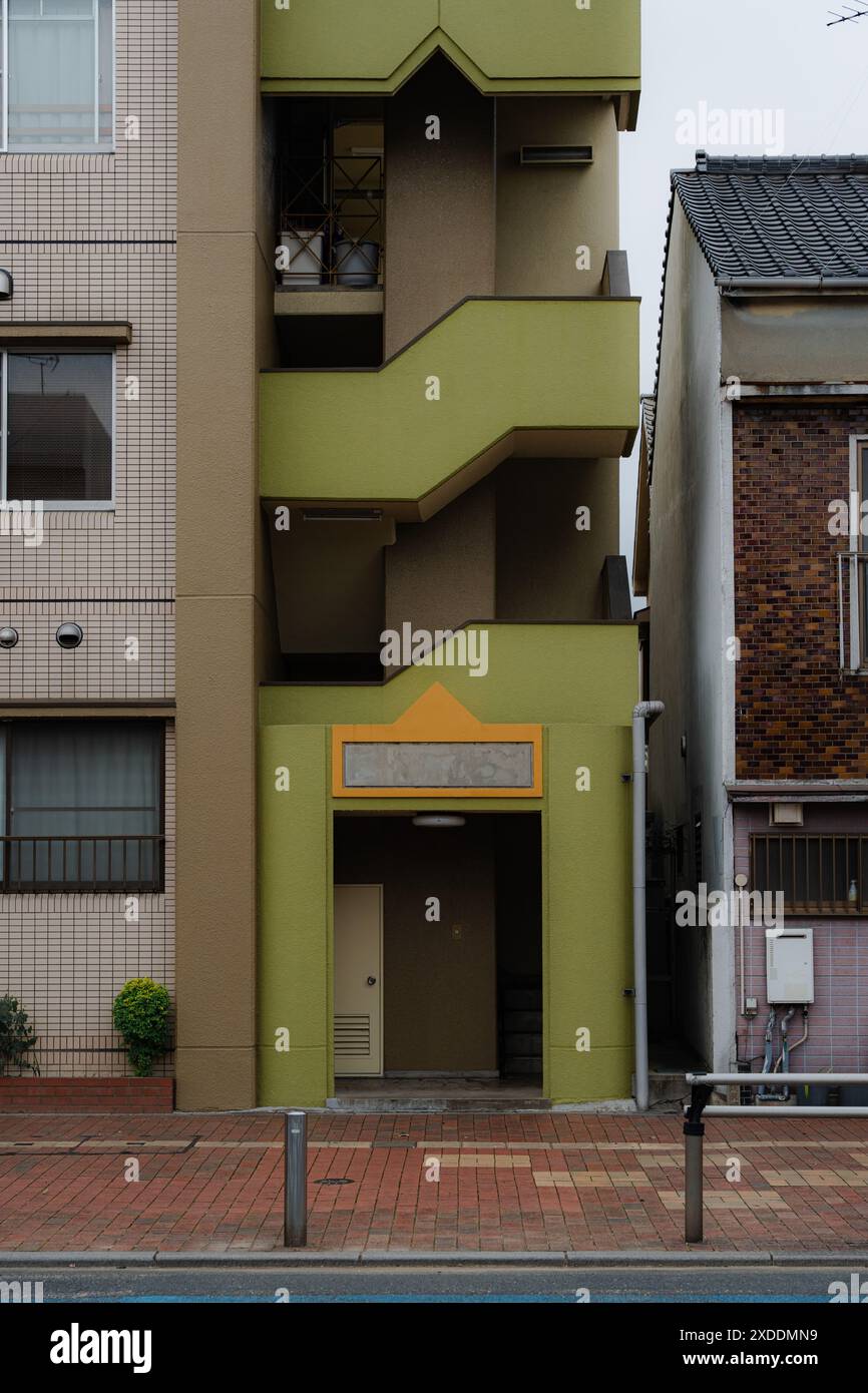 Picture of Colorful modern apartment building entrance Stock Photo - Alamy